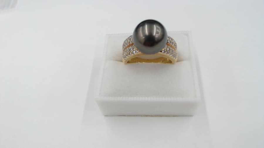 １８金黒蝶パール・ダイヤリングの買取実績【砺波中神店/富山県／砺波市】 富山県砺波市にあるザ・ゴールド 砺波中神店の画像1