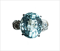 Pt アクアマリン ダイヤリング